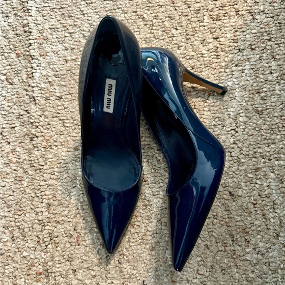 Miu Miu Navy Blue Women's Heels - size 40 - Picture 2 of 5